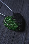 Dense foliage Handmade wooden pendant Heart pendant green necklace Secret wood pendant Wood je...jpg