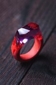 Monochrome (pink) Wood handmade ring Statement ring Wood resin ring for lovers for man for girl.jpg