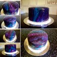 My very first mirror glaze Galaxy cake I made.jpg