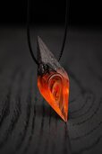 The Flame handmade wood and jewelry epoxy resin fire pendant uncommon gift for him and her fla...jpg